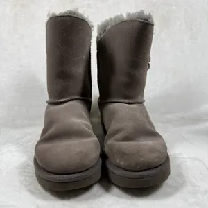 UGG Gita Grey Suede Shearling Lace Up Boots 1018629 Womens Size 6 thumbnail 4