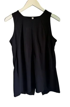 Athleta Black Tie Back Tank Top Small Nylon Athletic Yoga Workout Sleeveless thumbnail 1