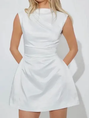 Odd Muse London satin straight neck mini dress thumbnail 1