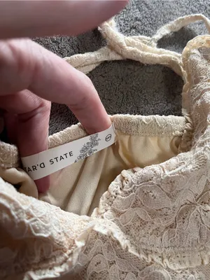 ALTAR’D STATE Full Lace Cream Babydoll Tank Top Women’s Sz XXS EUC thumbnail 3