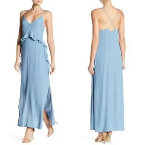 Elliatt rapture ruffle dress blue size small‎ criss cross back midi thumbnail 8