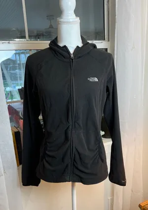 The North Face Women’s Black Full-Zip Hooded fleece Utility Jacket size medium. thumbnail 1