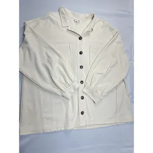 Peach‎ Love California Botton Up Shirt in a sandstone or cream color thumbnail 2