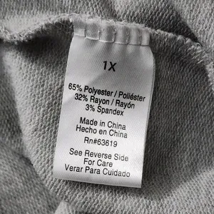 The Sweatshirt Project Pullover Women's Gray Cozy Lace Up Sleeve 1/4‎ Zip, 1X thumbnail 3