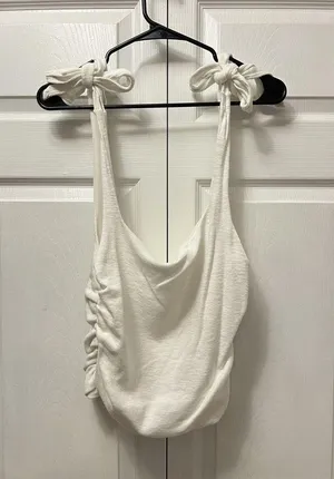 Free People XL White Boulevard Tie Tank thumbnail 4