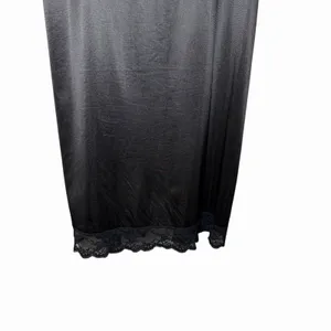 Y2K Women's Black Lace Satin Slip Dress XS-S Coquette Boudoir Nightgown Romantic thumbnail 8