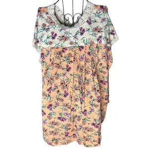 5/$25 For The‎ Republic M Short Sleeve Embroidered Lace Trim Floral Cottage New thumbnail 4