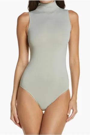 SKIMS Mock Neck Sleeveless Essentials‎ Bodysuit Agave Green Size S/M NIB thumbnail 1