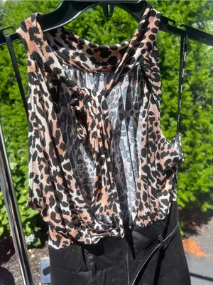 XOXO Leopard Print Bodice Black Skirt Open Back Dress thumbnail 12