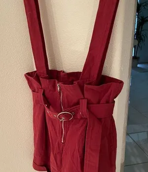Style Rack Dressy shorts with over shoulder straps and belt thumbnail 1