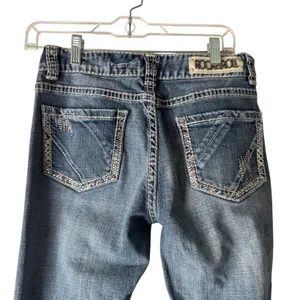 Rock & Roll Cowgirl Mid Rise Bootcut Jeans‎ 29 Tall Western Embellished Pockets thumbnail 2