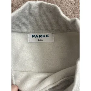 PARKE Cities Varsity Mock Neck Pullover Sweatshirt New York Grey Green RARE L/XL thumbnail 4