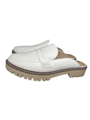 Maurices Gretchen Off-White cream Penny Loafer Mules clogs 11 casual office thumbnail 2