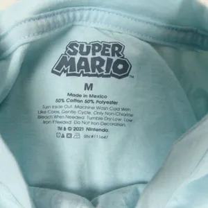 Nintendo Super Mario T-Shirt Womens M Baby Blue Mario Yoshi Graphic Logo Kidcore thumbnail 5