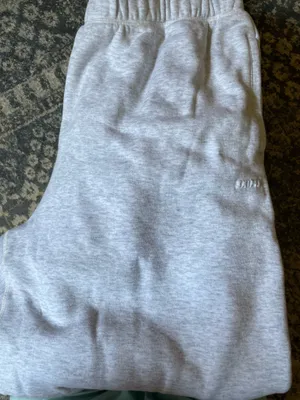 Skims Cotton Fleece Classic Straight Leg Sweatpants - Light Heather Grey 2X NWT thumbnail 2