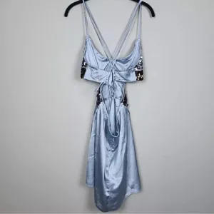 NWOT Urban Outfitters Butterfly Sequin Strappy Satin Mini Dress Size XS thumbnail 8