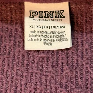 PINK Sherpa Teddy Pullover Sweatshirt XL Mauve thumbnail 7