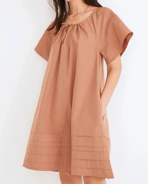 NWT Madewell Poplin Flutter Sleeve Pintuck Dress Size Small thumbnail 1