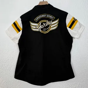 Harley Davidson Women's Full Zip Embroidered Front Short Sleeve Shirt 1W, 1X thumbnail 3