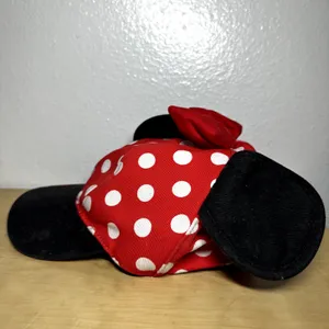 Disney Parks Baseball Hat Cap Minnie Mouse Ears Cotton Snap Back Polka Dot OS thumbnail 2