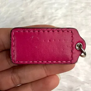 1.5" COACH Hot Pink Fob Bag Charm Hang tag Hangtag thumbnail 2
