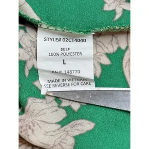 Sienna Sky Floral Blouse Womens Large Green Smocked High‎ Neck Puff Sleeve Top thumbnail 8