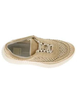 Dolce Vita Womens Dannis Platform Sneakers Shoes Beige Knit Lace Up Size 8.5 thumbnail 3