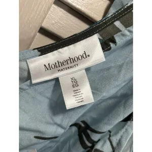 Motherhood Maternity NWT Blue/Blk Floral Sleeveless Blouse Size XL Tie Waist Side Zip thumbnail 2
