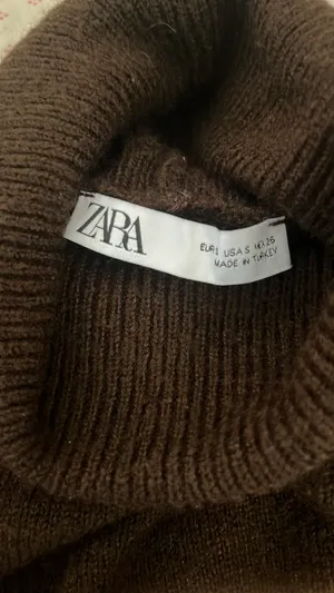 ZARA Knit Turtleneck Sweater Brown thumbnail 2