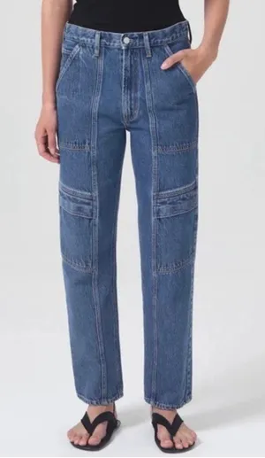 AGOLDE Cooper Cargo Denim Jeans A9120 Revolution Dark Wash 26 thumbnail 1