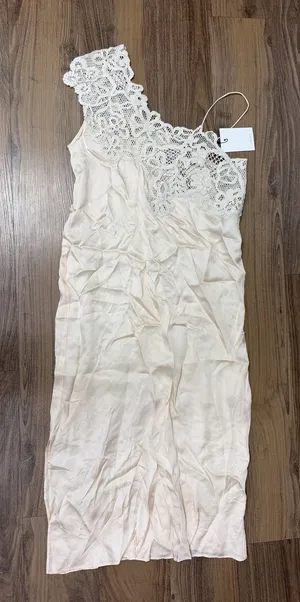 Zara ZW Collection Asymmetrical Satin Lace Dress One Shoulder Ethereal Budoir thumbnail 1