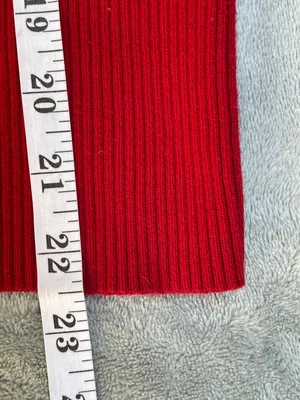 Lauren Ralph Lauren Red Ribbed Turtleneck Sweater embroidery logo preppy classic thumbnail 6