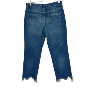 Free People Maggie Straight Jeans‎ Sequoia Blue Denim Size 28 thumbnail 9