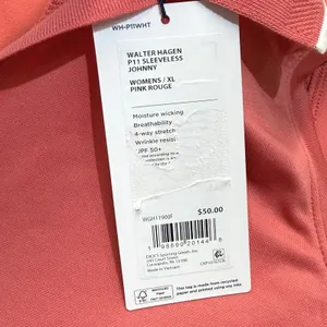 Walter Hagen Performance 11 Johnny Sleeveless Golf Polo Pink Rouge XL NEW thumbnail 4