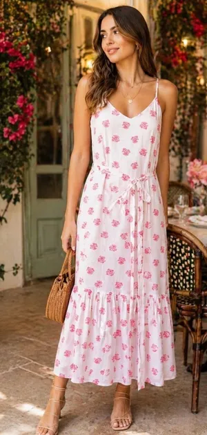 Universal Threads Floral Cotton Midi Dress Size Small thumbnail 1