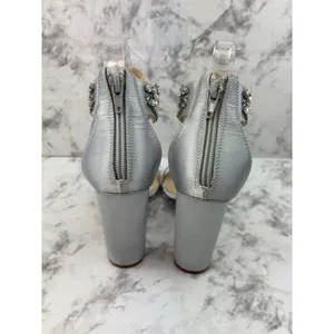 *Lulus Dannah Embellished Silver Ankle Strap Wedding Bride Prom Party thumbnail 8