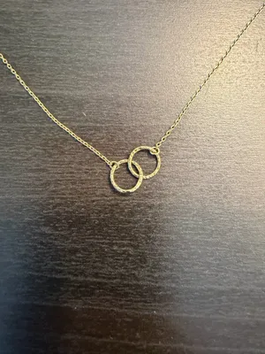 Double loop dainty necklace Gold thumbnail 2