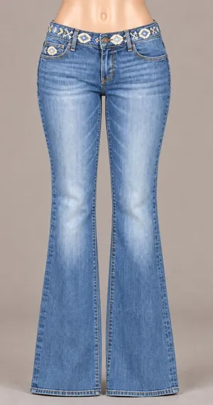 Driftwood Kelly Y2K Embroidered Bootcut Jeans W29 L33 thumbnail 1