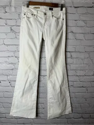 Ag Adriano Goldschmied White the Belle Flared Jeans size 25R thumbnail 2