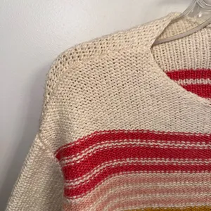 $60 PRE-OWNED Billabong Seeing Multi-Colored Stripes Cropped Pullover Sweater M thumbnail 9