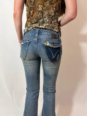 Vigoss Studio Y2K Bootcut Colorful Pocket Blue Jeans thumbnail 7