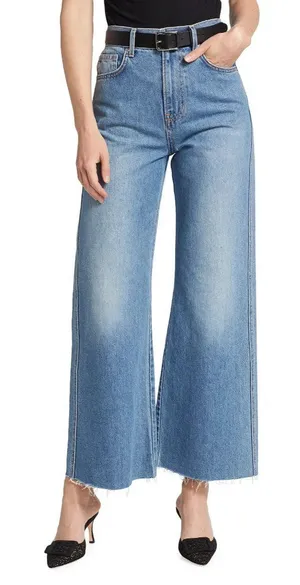 NWT Veronica Beard Taylor in Wanderer Dust High Rise Wide-Leg Cropped Jeans 26 thumbnail 1