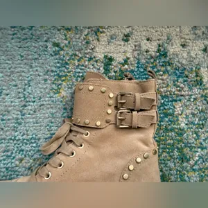 NWOT Sam Edelman Jennifer suede stud moto booties, size 6M thumbnail 5