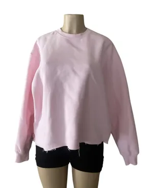 Cotton On Body Women’s Small Pink Cropped Sweatshirt Raw Hem Crewneck Oversized thumbnail 1