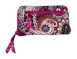 Vera Bradley 2010 "Very Berry Paisley" Hope Toile Hidden Wristlet‎ Wallet Pink thumbnail 1