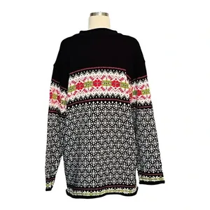 Norton‎ Studio Sweater Women Large Black Fair Isle Nordic Knit Vintage Large thumbnail 4