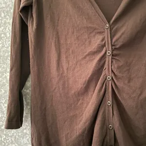 Coldwater Creek Brown Silk Blend Gathered Cardigan Sweater - Size Large (14-16) thumbnail 3