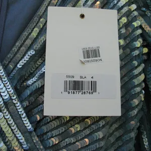 Mac Duggal Size 4 Blue Sequin Wrap Over 3/4 Sleeve Maxi Dress Gown thumbnail 13