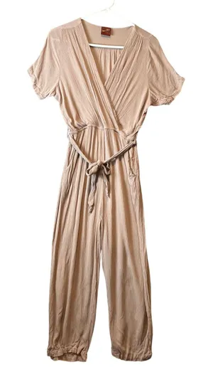 Yak n Yeti Tan Jumpsuit Medium Lagenlook Boho Free Spirit‎ Earthy Zen Natural thumbnail 1
