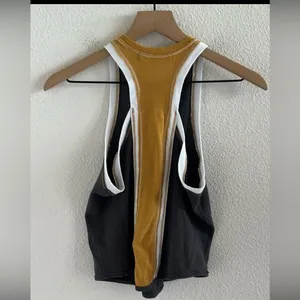 Free People Racerback fitted colorblock tank shirt XS thumbnail 2